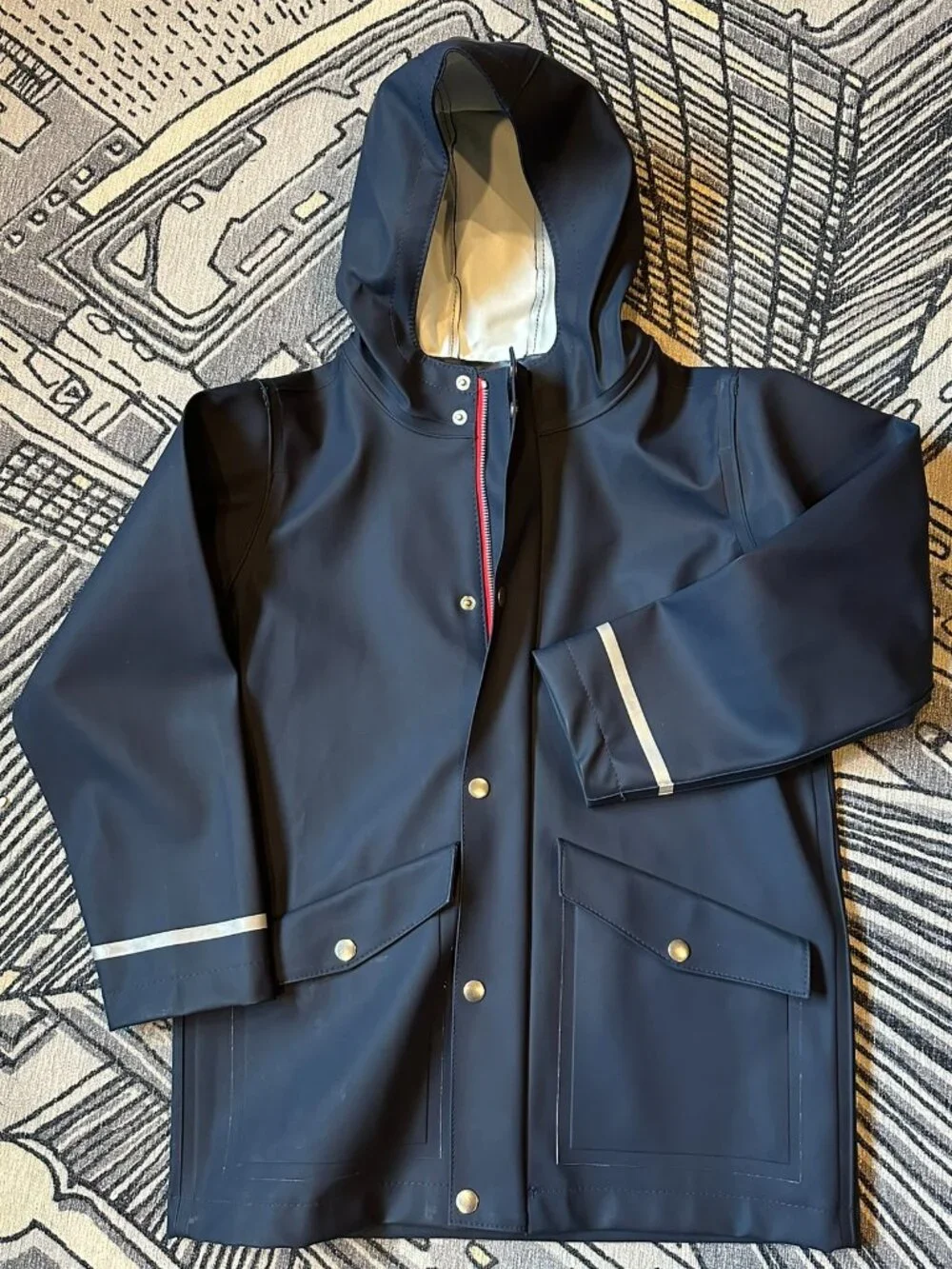 Hanna Andersson - Kids Hello Rain 100% Waterproof Jacket - Navy Blue - Size 140